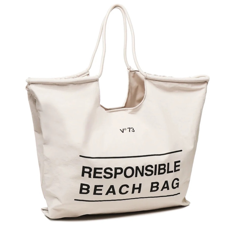 V73 BEACH BAG TOTE BEIGE